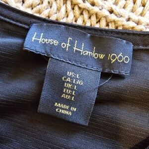 House Of Harlow 1960 2 Piece Set- Black Maxi Skirt/Tank Ruched Womens Size Large